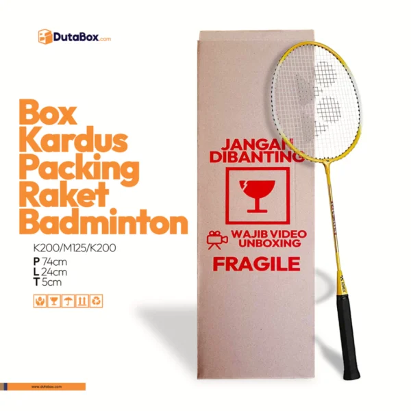 Box Kardus Packing Raket uk 24x5x74 Polos dan Sablon