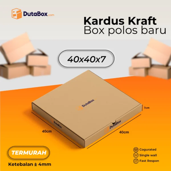 Kardus Box Baru 40x40x7 (Single Wall ) Kardus packing Pizza