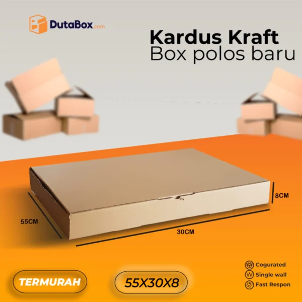 Kardus Box Baru 55x30x8 ( Single Wall ) Kardus packing Diecut