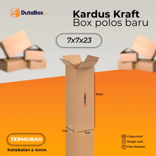 Kardus Box Baru 7x7x23 ( Single Wall ) Kardus packing Tumbler Botol